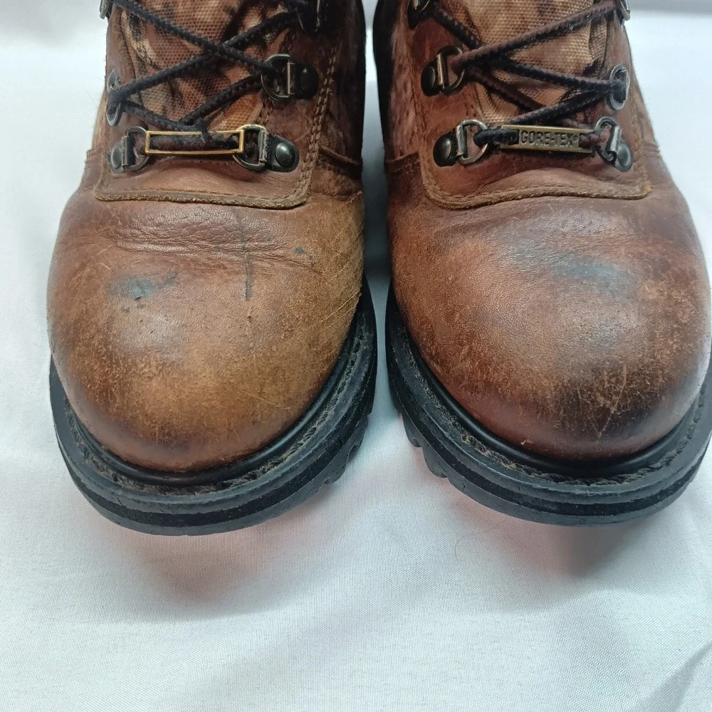 Cabelas Mens Gore-Tex Thinsulate Ultra Camo Leather Hunting Boots Brown 5M